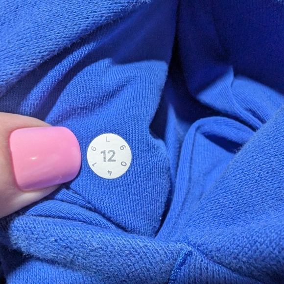 Lululemon athletica 12 scuba hoodie blue women's large hooded jacket cotton - Picture 4 of 7